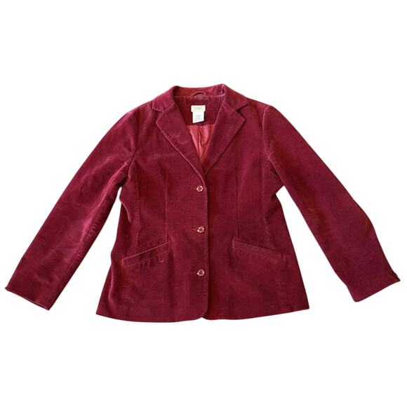 L.L.Bean Women's Corduroy Blazer Red Size 10 - Picture 1 of 6